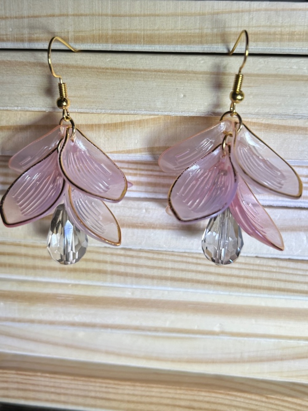 3/$25 Pink Petal Drop Earrings